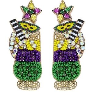 Mardi Gras Cocktail Bead Earrings |